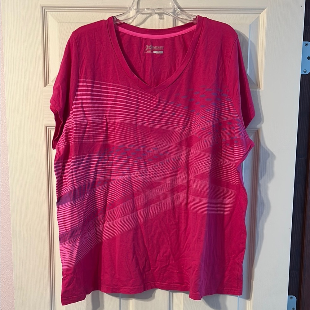 Xersion Hot Pink V-Neck Women's Top 3X